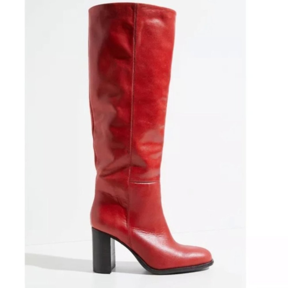 Free People Grayson Tall Boots -- Red